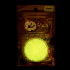 Cylin Beads by John Bead – Glow in the Dark AB - Light Yellow – 25g Bag