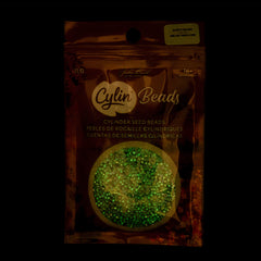 Cylin Beads by John Bead – Glow in the Dark AB - Grey – 25g Bag