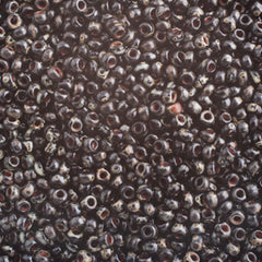 11/0 Miyuki Seed Beads Opaque Black Picasso #4511