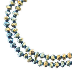 Crystal Lane Rondelle 2 Strand 7in (apx110pcs) 3x4mm Opaque Green Iris