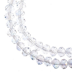 Crystal Lane Rondelle 2 Strand 7in (apx78pcs) 4x6mm Transparent Crystal AB
