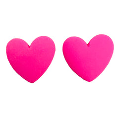 33*36mm Pink Matte Heart Shaped Resin Cab, Sold in Pairs