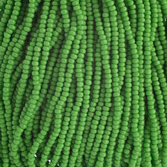 11/0 Charlotte Cut Preciosa Bead Opaque Light Green Strung