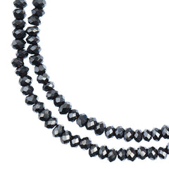 Crystal Lane Rondelle 2 Strand 7in (apx246pcs) 1.5x2.5mm Opaque Gunmetal Luster