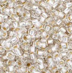 11/0 Preciosa Seed Beads Crystal Silver Lined #34969