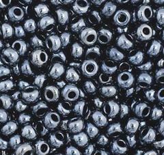 11/0 Preciosa Seed Beads Metallic Gunmetal #35027
