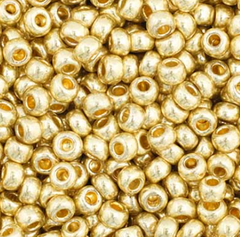11/0 Preciosa Seed Beads Metallic Light Gold Solgel #40000