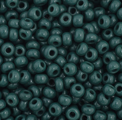 11/0 Preciosa Seed Beads Opaque Dark Green #35061