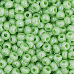 11/0 Preciosa Seed Beads Opaque Green Luster #35039