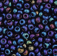 11/0 Preciosa Seed Beads Opaque Navy Blue AB #35030