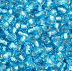 11/0 Preciosa Seed Beads Silver Lined Aqua #34978