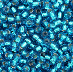 11/0 Preciosa Seed Beads Silver Lined Dark Aqua #34974