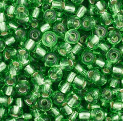 11/0 Preciosa Seed Beads Silver Lined Lime Green #34980