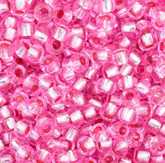 11/0 Preciosa Seed Beads Silver Lined Rosaline Dyed #34999