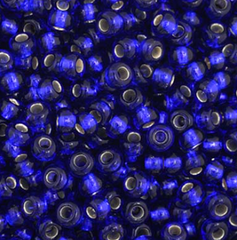11/0 Preciosa Seed Beads Silver Lined Royal Blue #34970