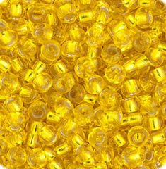 11/0 Preciosa Seed Beads Silver Lined Yellow #34985
