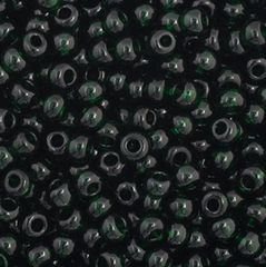 11/0 Preciosa Seed Beads Transparent Dark Green #34931