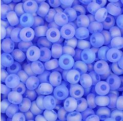 11/0 Preciosa Seed Beads Transparent Light Blue AB Matte #34964