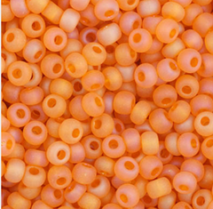 11/0 Preciosa Seed Beads Transparent Light Orange AB Matte #34967