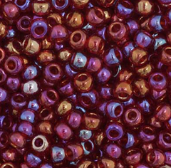 11/0 Preciosa Seed Beads Transparent Red AB #34953