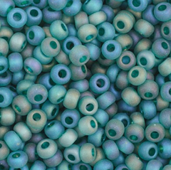 11/0 Preciosa Seed Beads Transparent Teal AB Matte #34962