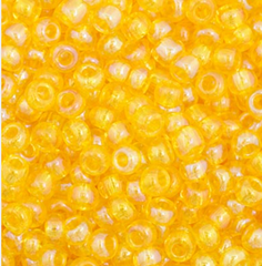 11/0 Preciosa Seed Beads Transparent Yellow AB #34948