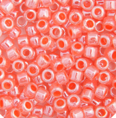 Delica 11/0 RD #0235 Crystal Salmon Ceylon Lined-Dyed 5.2g Vials