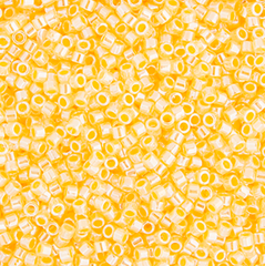 Delica 11/0 RD #0233 Crystal Yellow Ceylon Lined-Dyed 5.2g Vial