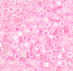 Delica 11/0 RD #0244 Light Crystal Pink Ceylon Lined-Dyed 5.2g Vial