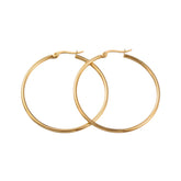 Stainless Steel Hoop Earrings, 18K Gold Plated, Sold in Pairs