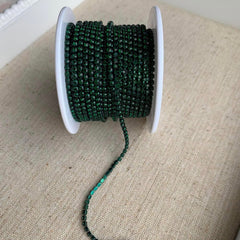 1 Yard SS6 Emerald Colourful Metal Chain Rhinestone Banding