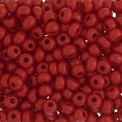 6/0 Preciosa Czech Seed Beads Opaque Medium Dark Red, 22g Vial