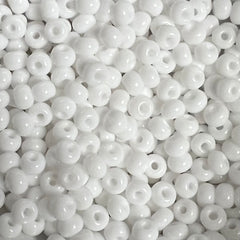 6/0 Preciosa Czech Seed Beads Opaque White, 22g Vial