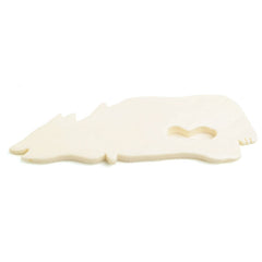 3" Carved Bone Wolf Pendant