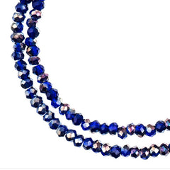 Crystal Lane Rondelle 2 Strand 7in (apx246pcs) 1.5x2.5mm Opaque Dark Sapphire W/Half Multi Colour