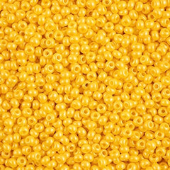 8/0 Preciosa Permalux Seed Beads Dyed Chalk Dark Yellow, 23g Vial