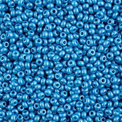 8/0 Preciosa Permalux Seed Beads Dyed Chalk Dark Turquoise, 23g Vial