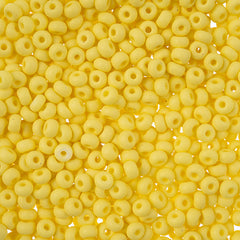 8/0 Preciosa Permalux Seed Beads Dyed Chalk Light Yellow Matte, 23g Vial