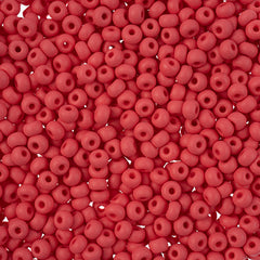 8/0 Preciosa Permalux Seed Beads Dyed Chalk Red Matte, 23g Vial