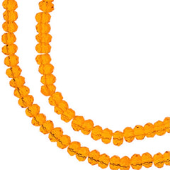 Crystal Lane Rondelle 2 Strand 7in (apx110pcs) 3x4mm Transparent Orange