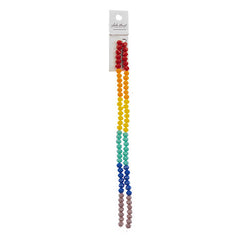 Crystal Lane Rondelle 2 Strand 7in (apx78pcs) 4x6mm Rainbow Opaque