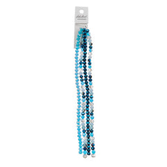 Crystal Lane Rondelle 4 Strand 7in (apx153pcs) 4x6mm Blue Mix