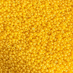 11/0 Preciosa Seed Beads Opaque Golden Yellow Luster #35044