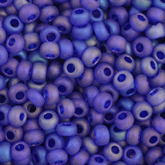 11/0 Preciosa Seed Beads Transparent Navy Blue AB Matte #34956