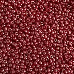 11/0 Preciosa Seed Beads Opaque Red Luster #35049
