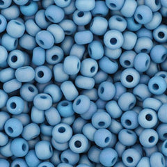 11/0 Preciosa Seed Beads Opaque Medium Blue AB Matt #35064