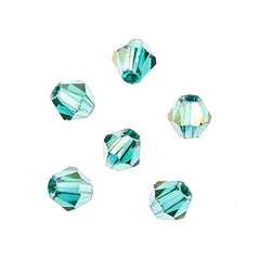 Crystal Lane Bicone 2 Strand 7in (apx96pcs) 4mm Transparent Dark Green AB