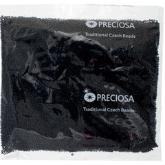11/0 Preciosa Seed Beads Opaque Black, 250g Bag Wholesale