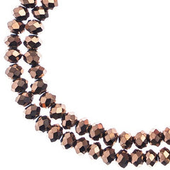 Crystal Lane Rondelle 2 Strand 7in (apx110pcs) 3x4mm Opaque Copper Iris