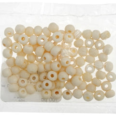 6mm Round Ivory worked on Bone Beads, Bags of 100